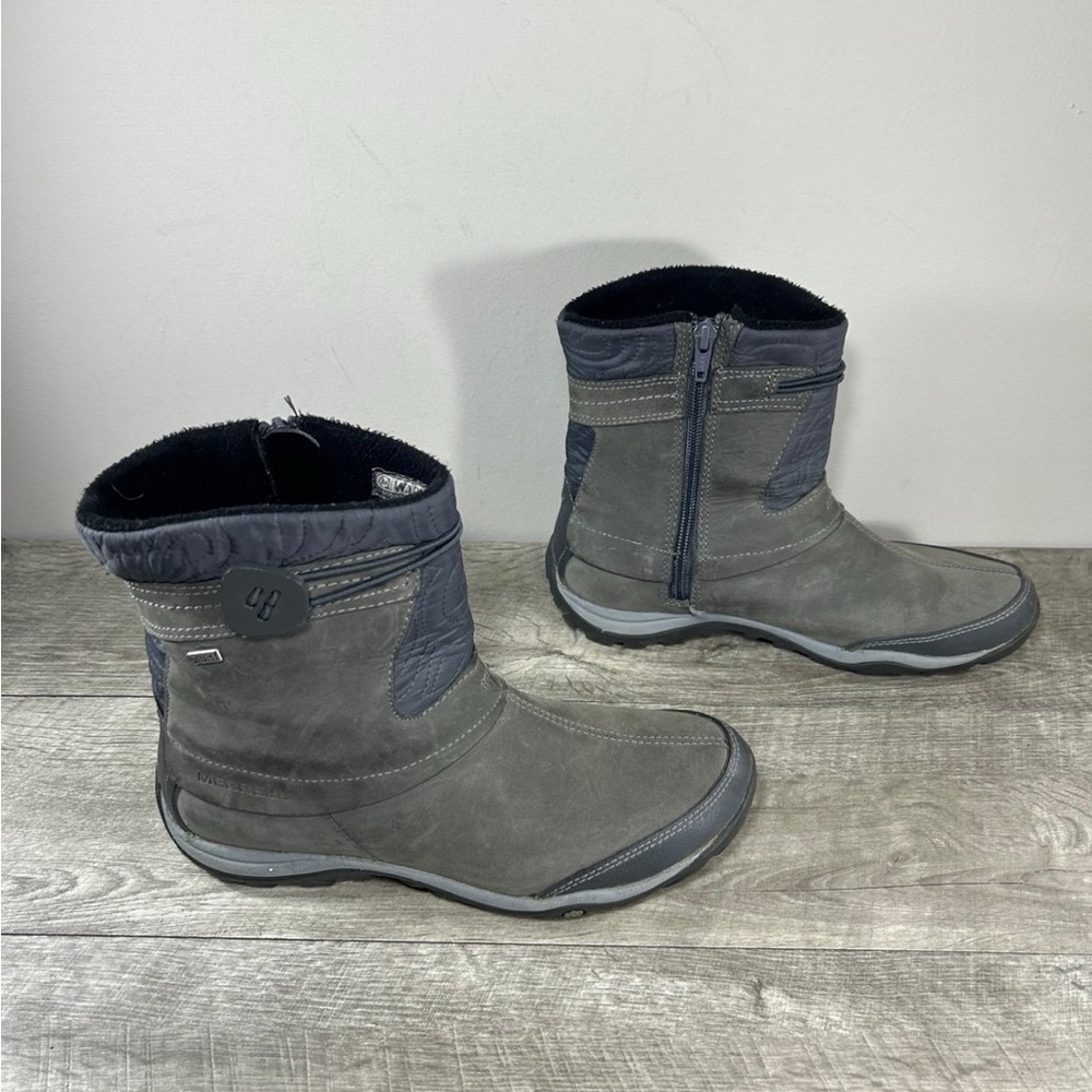 Merrell Women's Grizzle Gray Dewbrook Zip Waterproof 200 Gram Boots Size 8.5
